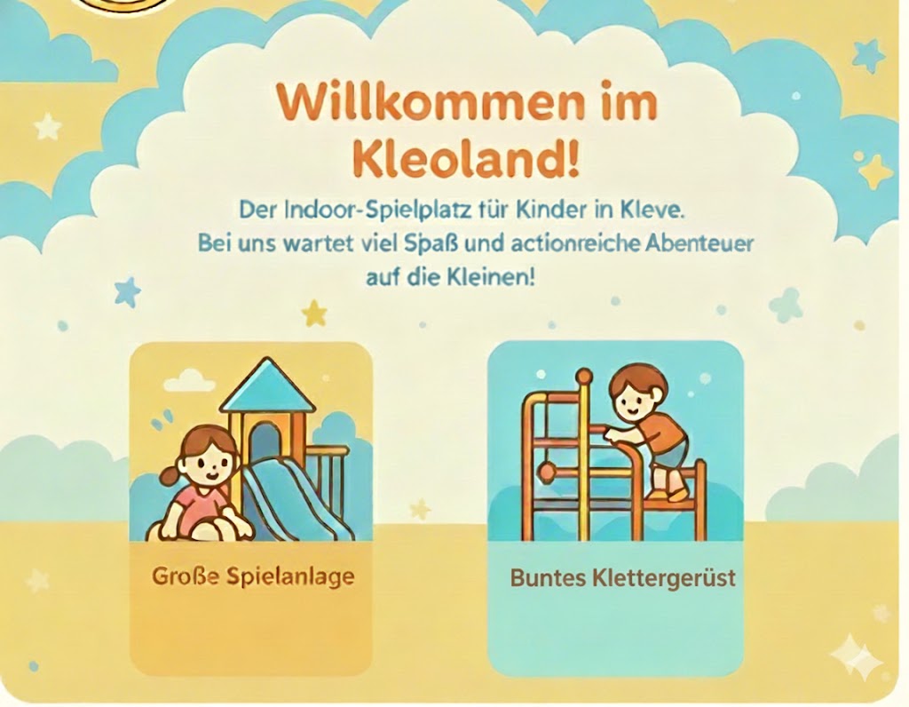 Illustrationen der Attraktionen im Kleoland